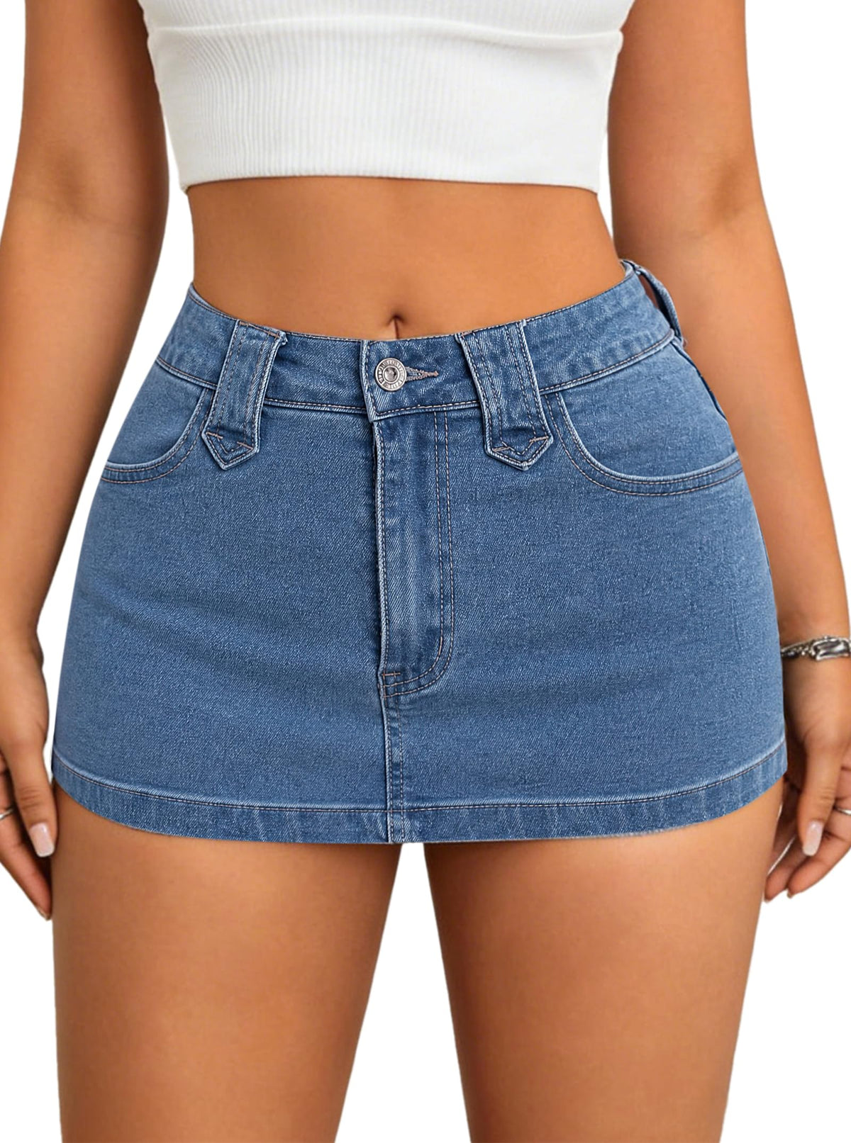 Avanova Women Low Rise Jean Demin Mini Skirt Sexy Bodycon Short Skirts