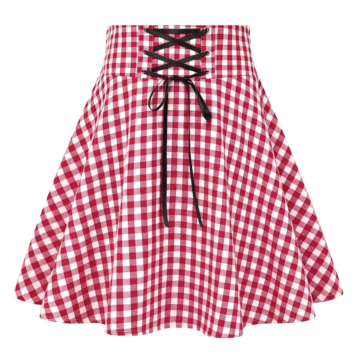 IDEALSANXUN Gothic Plaid Mini Skirts for Women Short High Waist Plaid Skirts