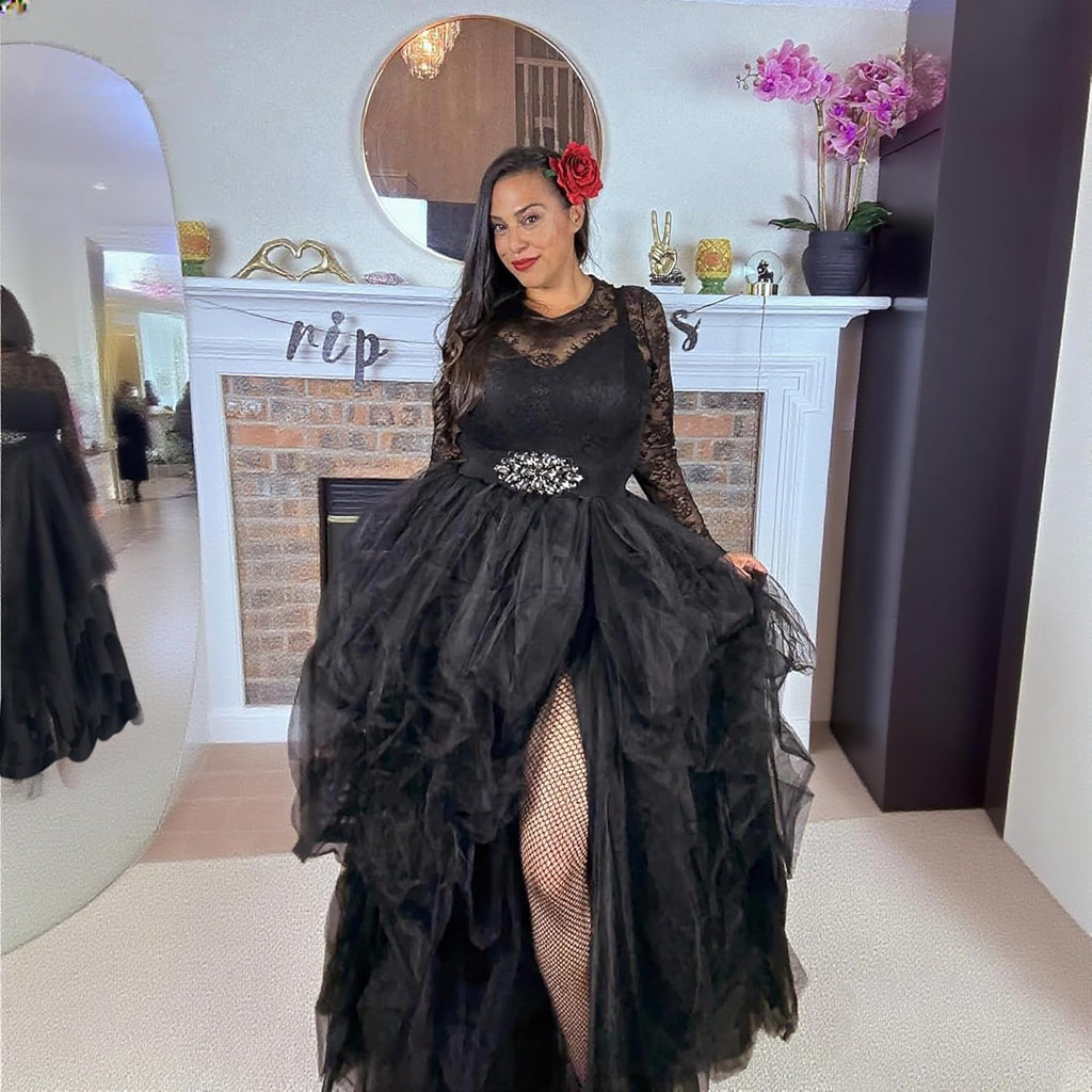 Lisong Women Maxi Tulle Floor Length Layered High Waist Spectial Occasion Skirt