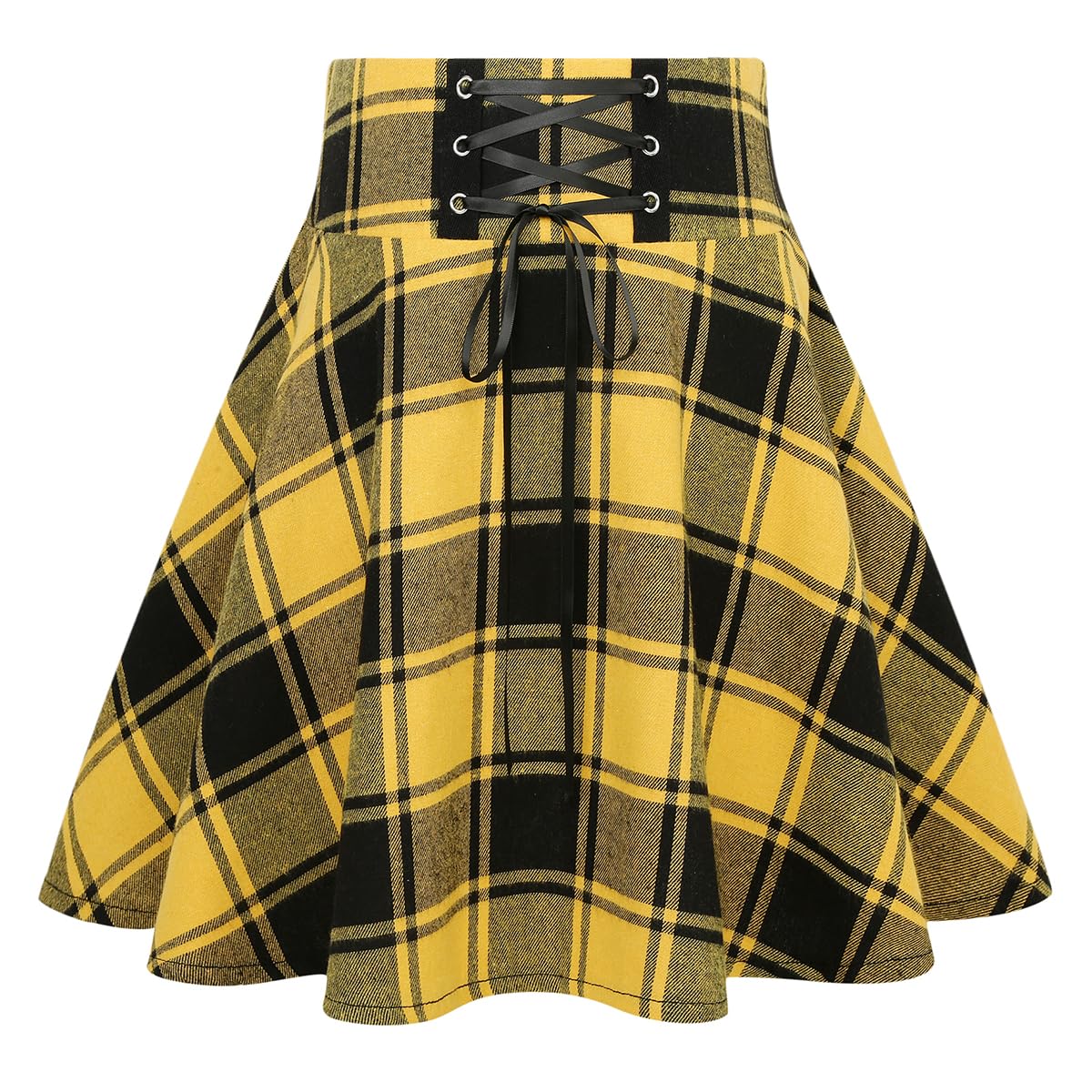 IDEALSANXUN Gothic Plaid Mini Skirts for Women Short High Waist Plaid Skirts