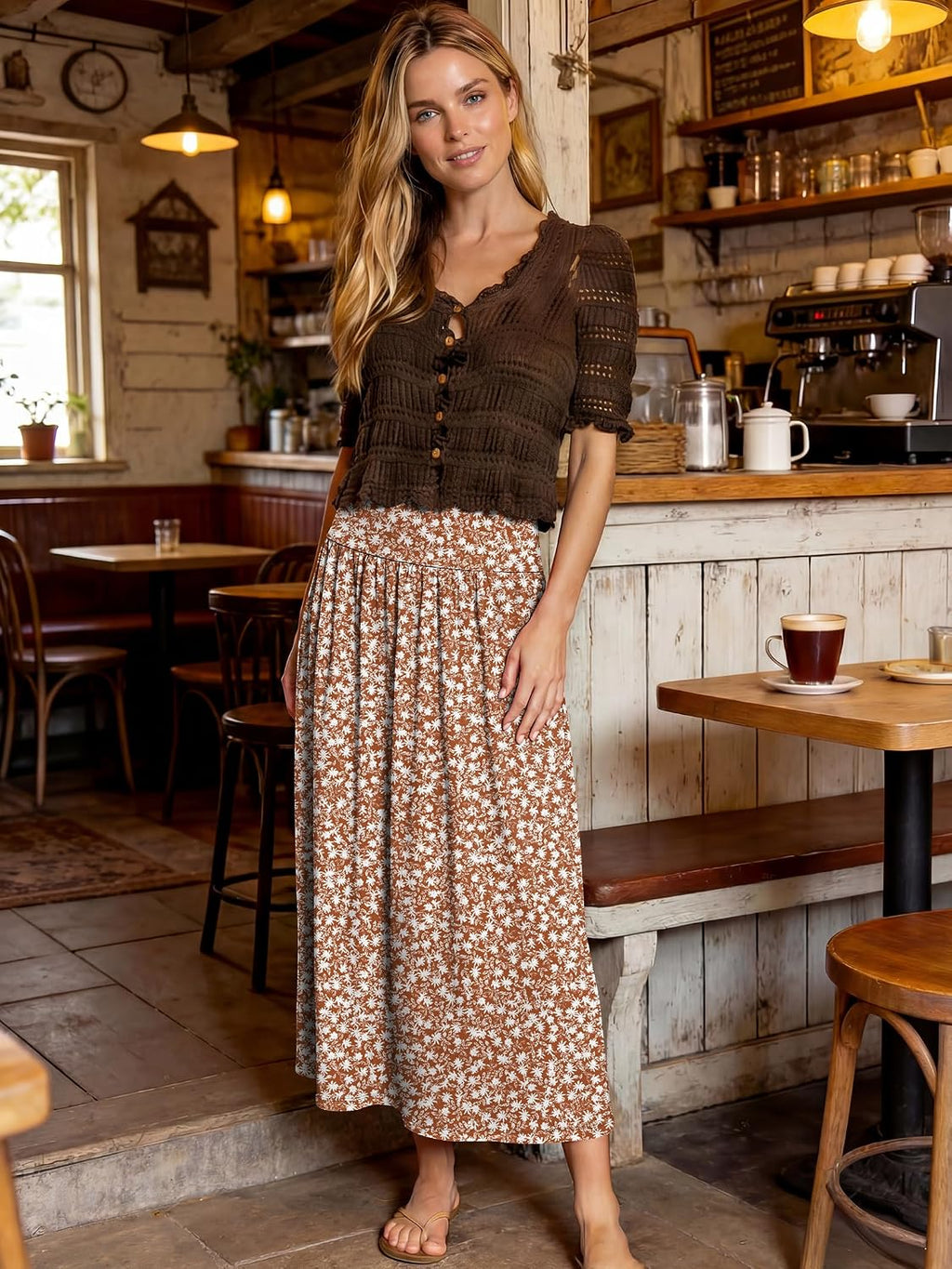 ANRABESS Women's Summer Boho Maxi Skirt