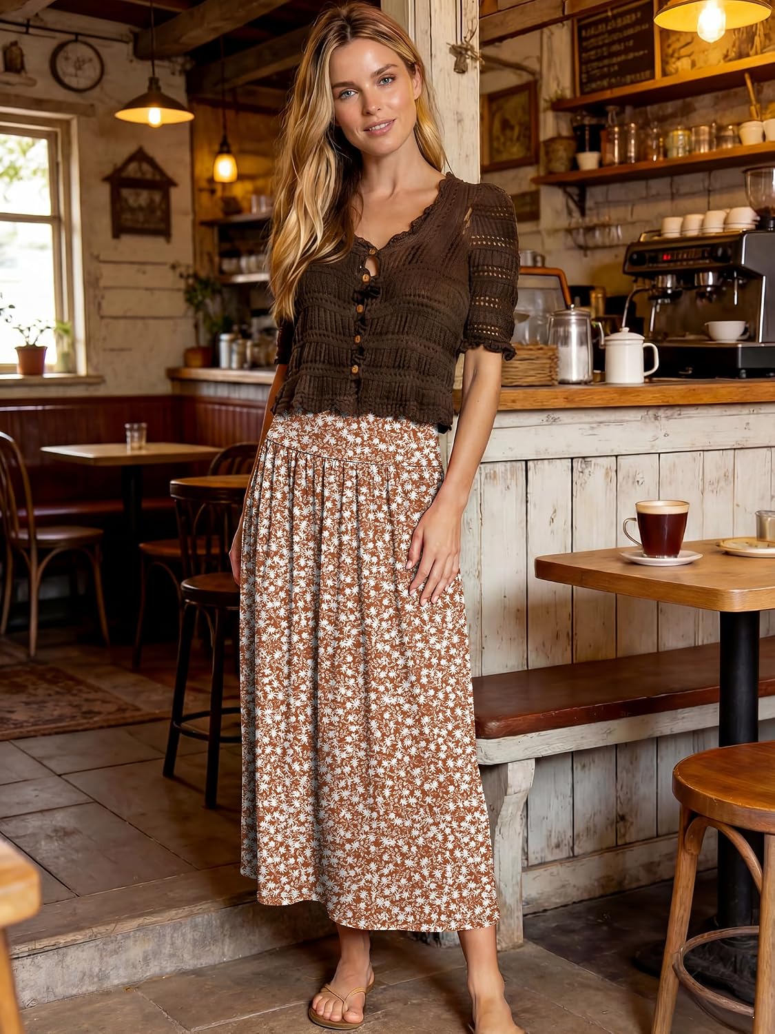 ANRABESS Women's Summer Boho Maxi Skirt