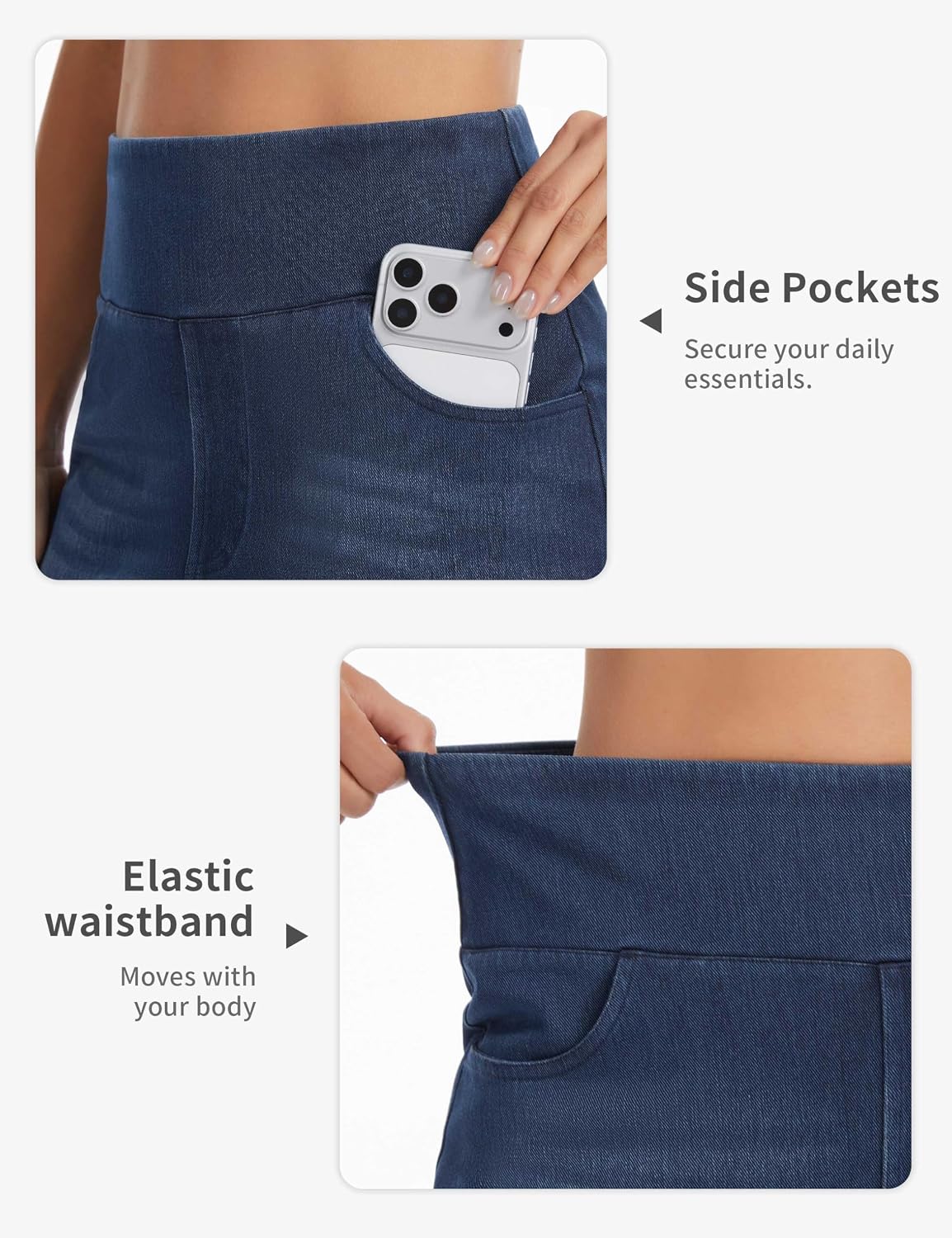 THE GYM PEOPLE Women's High Waist Pencil Jean Skirts Stretchy Denim Skirt