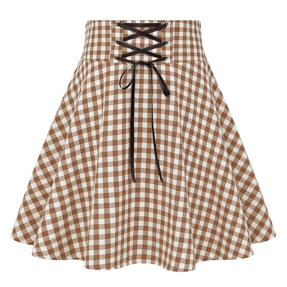 IDEALSANXUN Gothic Plaid Mini Skirts for Women Short High Waist Plaid Skirts