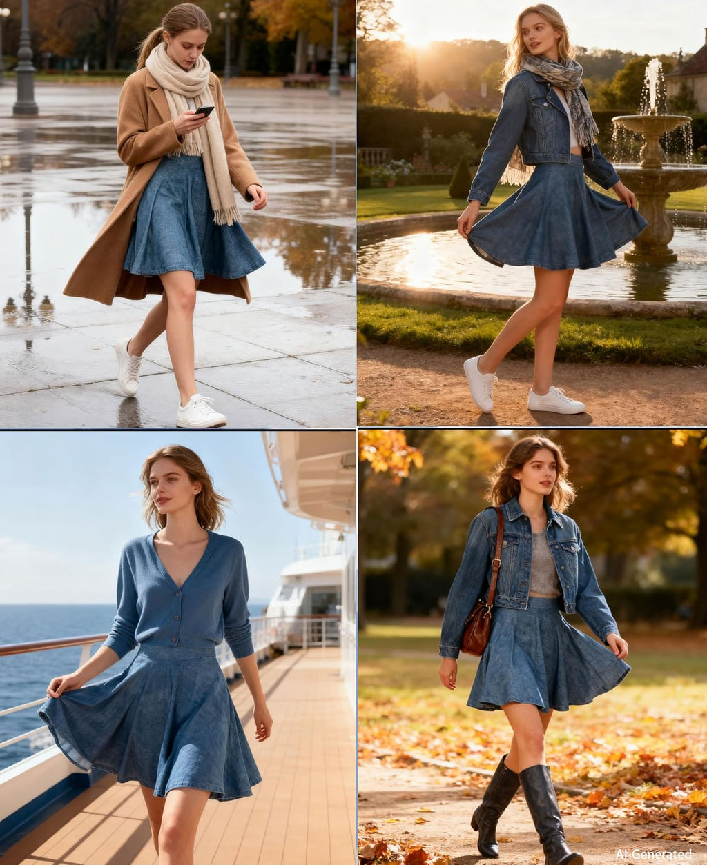 THHGPO Women's Casual Basic Skirts A-Line Skirt with Shorts