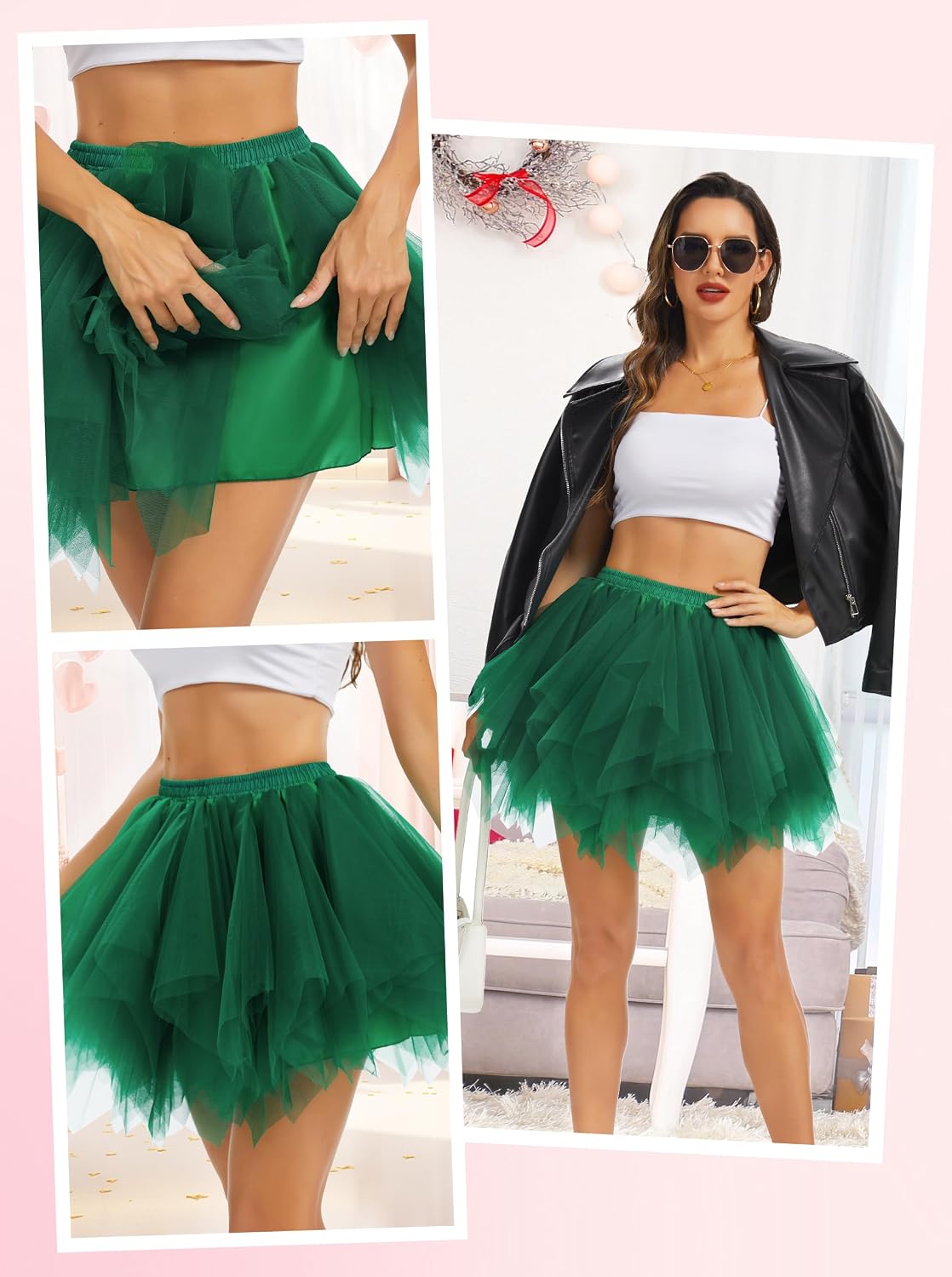 Women's Tutu Skirts 50s Vintage Tulle Skirt Petticoat Ballet Skirt for Halloween Cosplay Dance Costume S-3XL