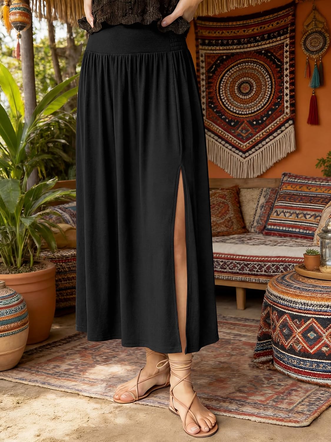 ANRABESS Women's Summer Boho Maxi Skirt