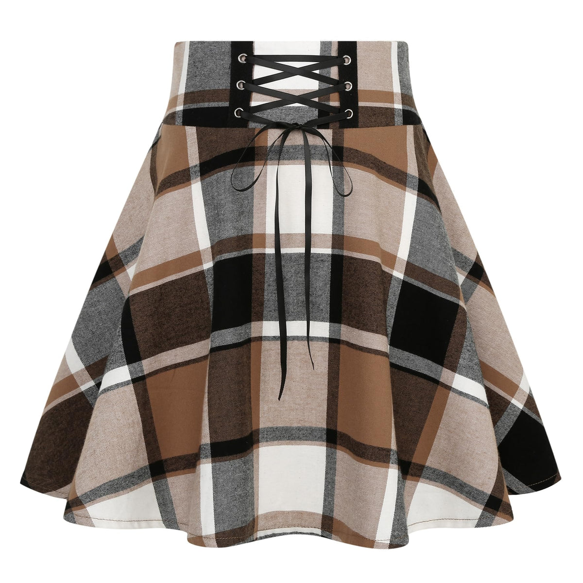 IDEALSANXUN Gothic Plaid Mini Skirts for Women Short High Waist Plaid Skirts