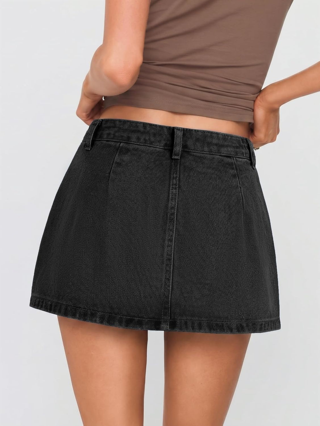EMMIOL Jean Skirts for Women Mid Rise Summer Denim Skirt with Undershorts