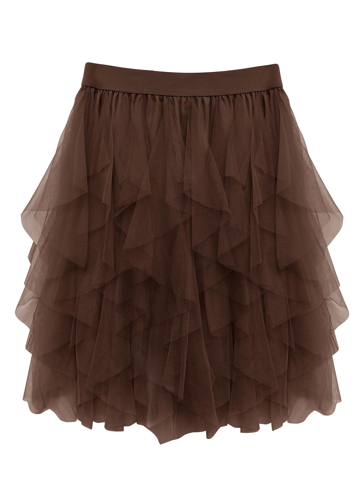 Women's Tulle Skirts Fluffy Dance Skirts Tulle Mesh Ballet Skirt Irregular Fairy Skirt for Dance Costume S-3XL