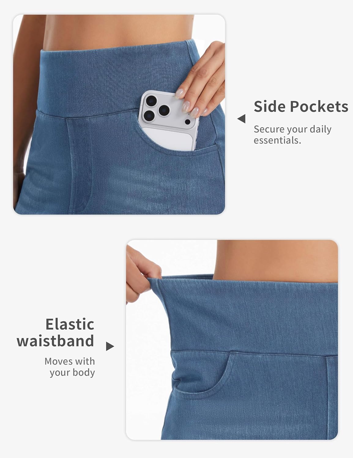 THE GYM PEOPLE Women's High Waist Pencil Jean Skirts Stretchy Denim Skirt