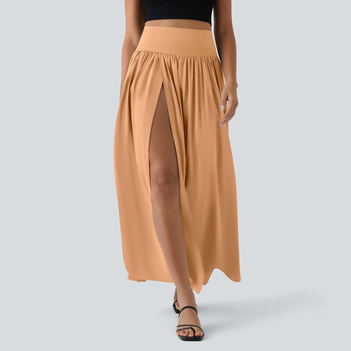 Halara Breezeful High Waisted Split 2-in-1 Flowy Quick Dry Maxi Casual Skirt #BackToSchool