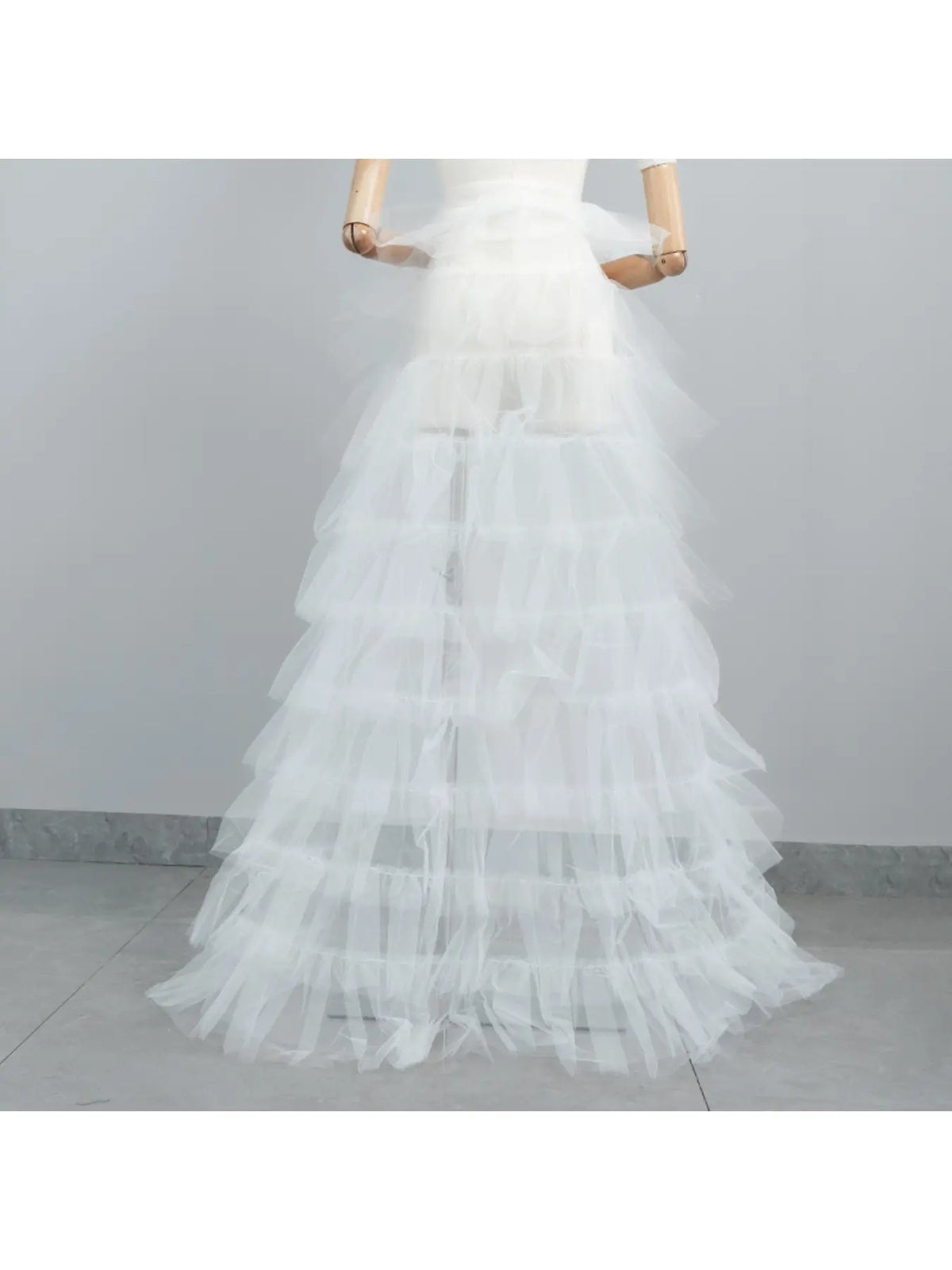 Women Lightweight Pleated Tulle Maxi Skirt, High Waist Flowy Mesh Skirt for Party & Stage Show