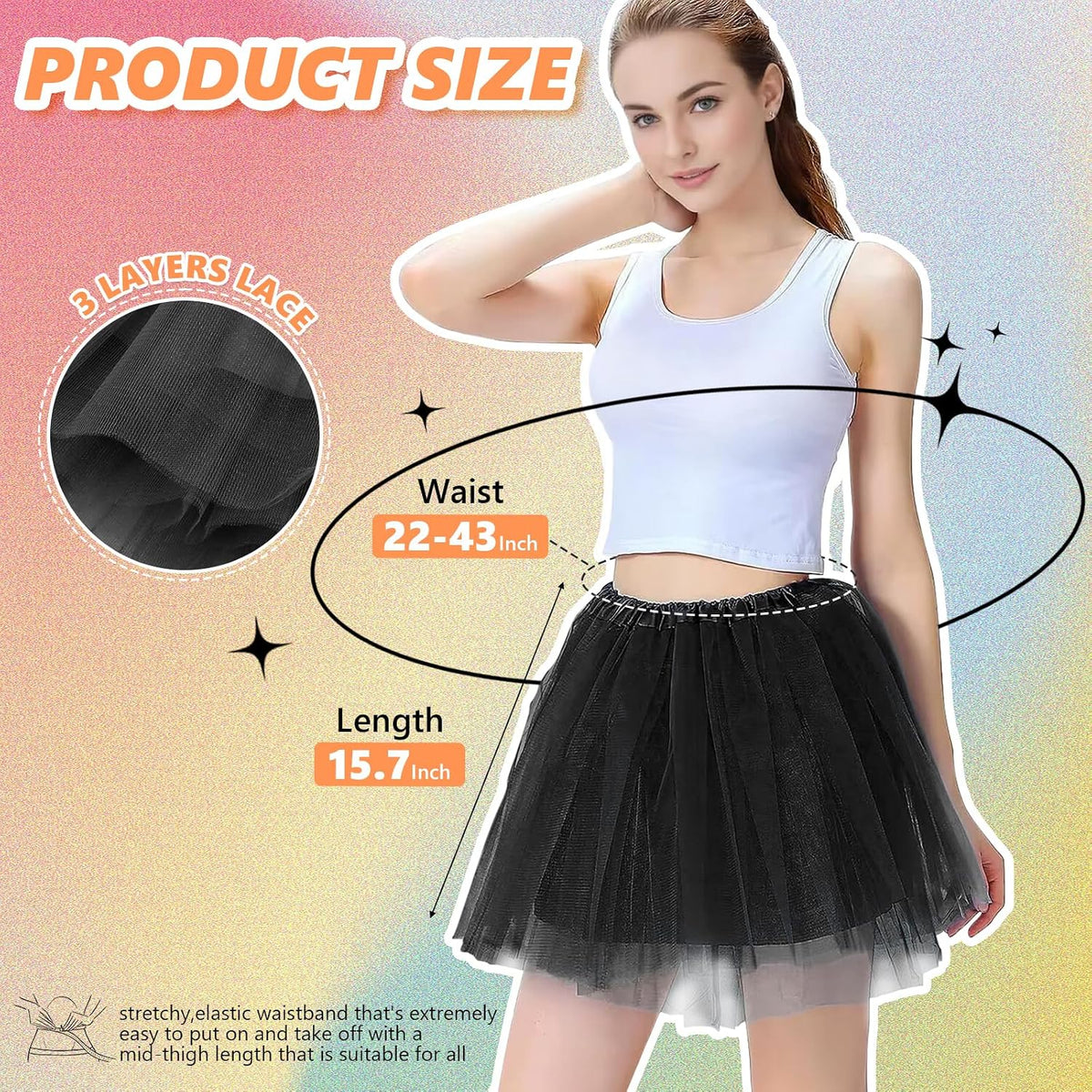 Tutus for Women Adult Tutu Tulle Skirts Costumes for Women 3 Layered Womens Tutu Skirts for Girls Teens Halloween Ballet