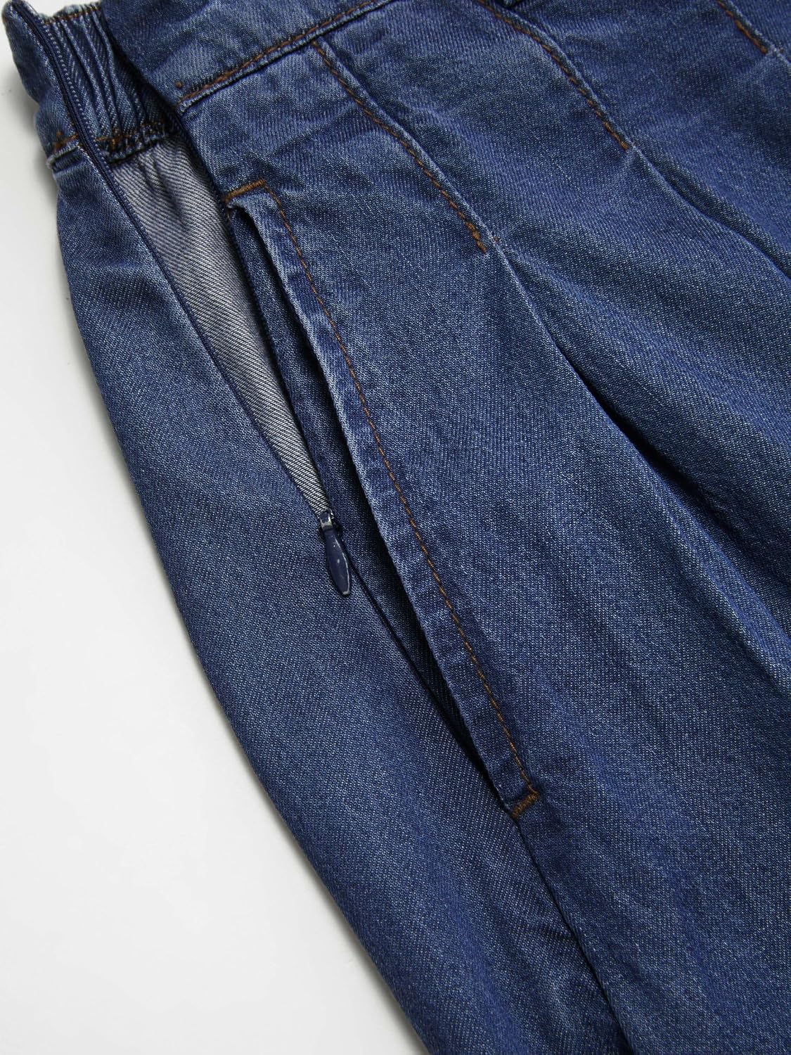 CIDER Womens Jean Skirts Long Denim Pleated A Line Skirt with Pockets