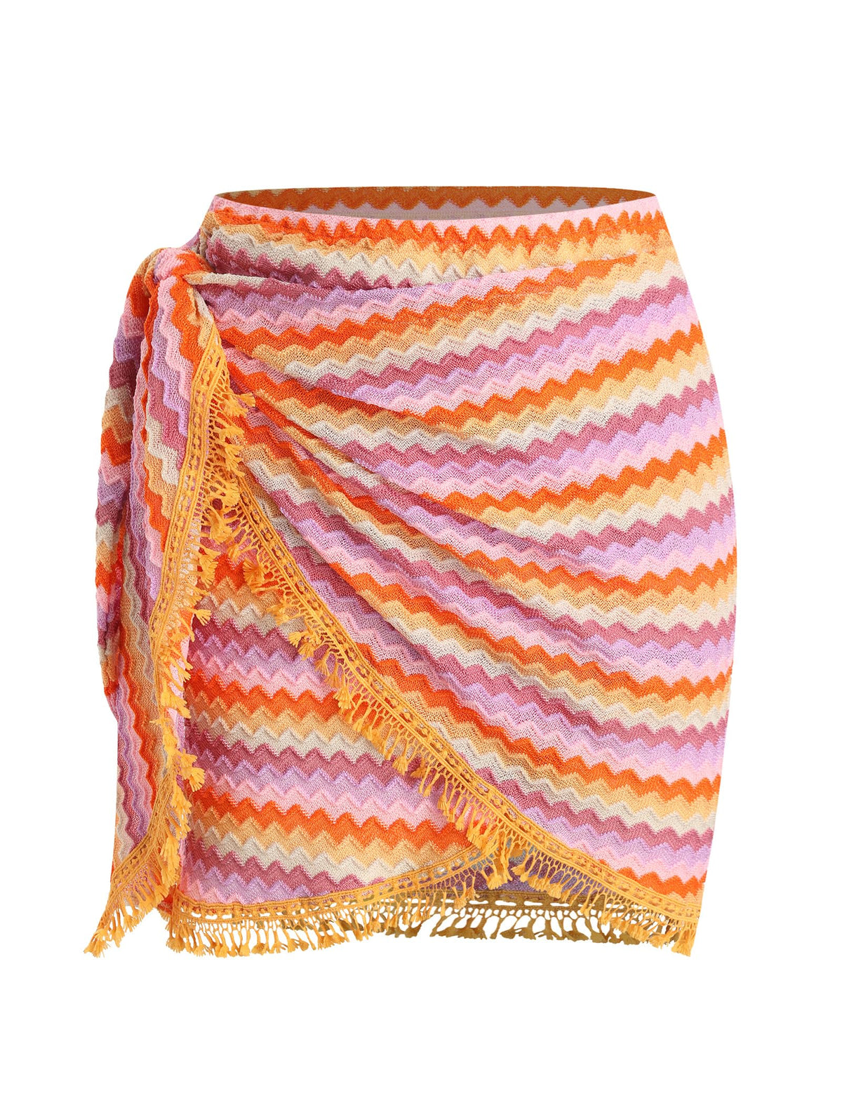 ZAFUL Mini Skirts for Women Side Slit Tie High Waist Stretchy Stripe Ruched Casual Short Skirt for Beach Vacation
