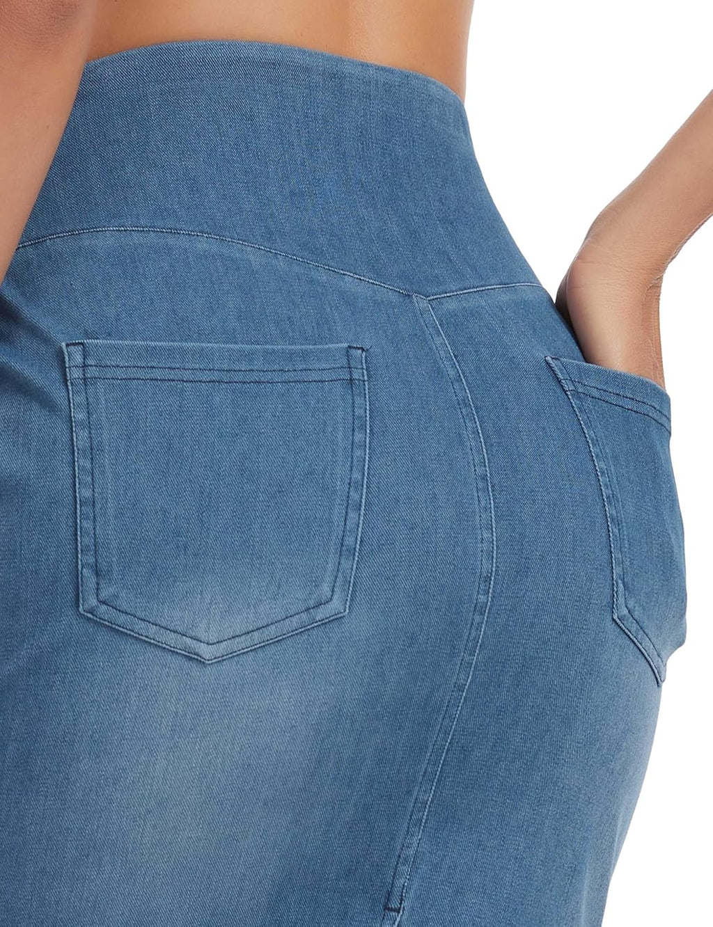 THE GYM PEOPLE Women's High Waist Pencil Jean Skirts Stretchy Denim Skirt
