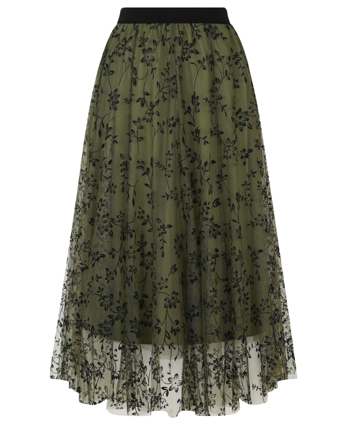 Kingfancy Mesh Skirt for Women Layered Midi Skirts