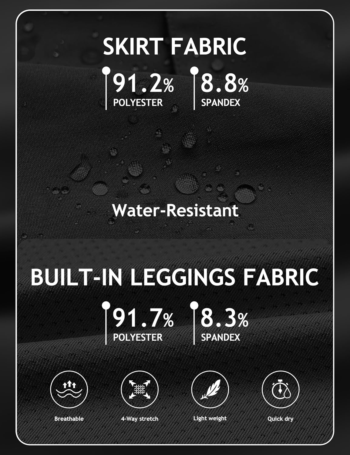 MoFiz Women's 18" Hiking Cargo Skort Athletic Skirt High Waist Golf Dressy Casual Sport Quick Dry Skirt with Zipper Pockets
