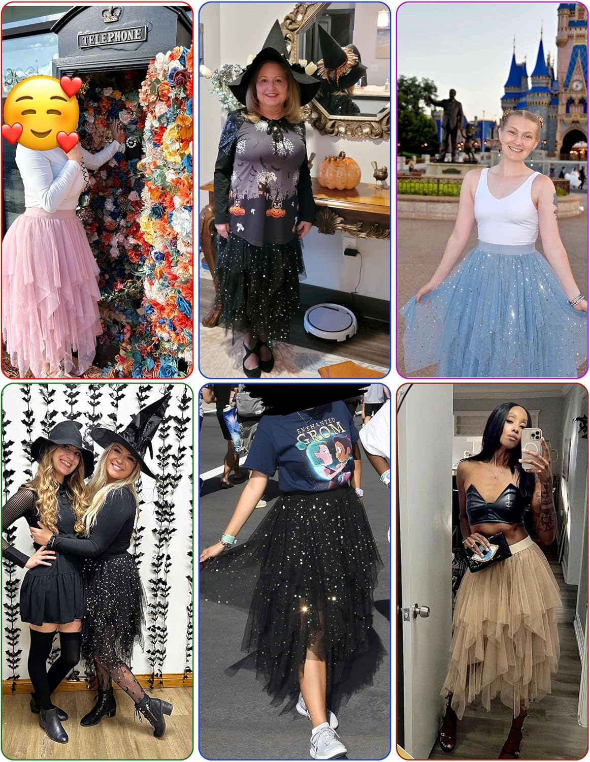 Ellames High Low Layered Puffy Fairy Tulle Skirts