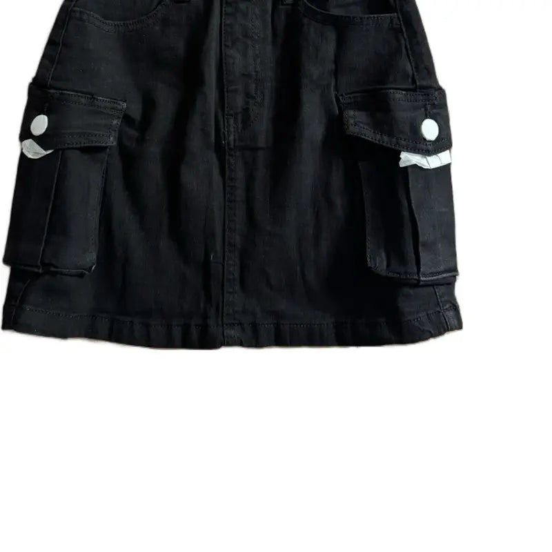 Short Skirt Cargo Jeans - light Blue, white and black Womenswear, Bottom, Suitable for Everyday Wear, Comfortable Fit