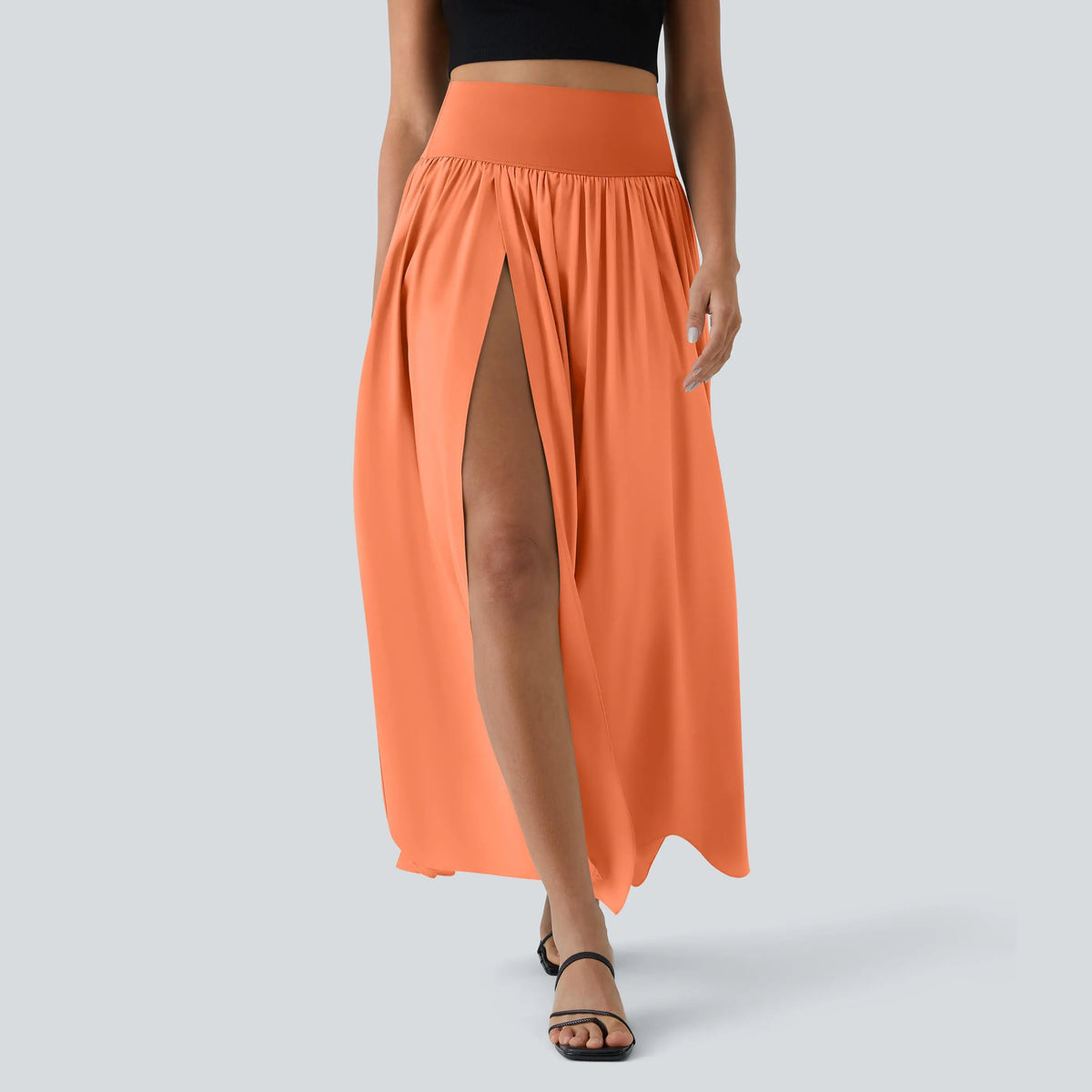Halara Breezeful High Waisted Split 2-in-1 Flowy Quick Dry Maxi Casual Skirt #BackToSchool
