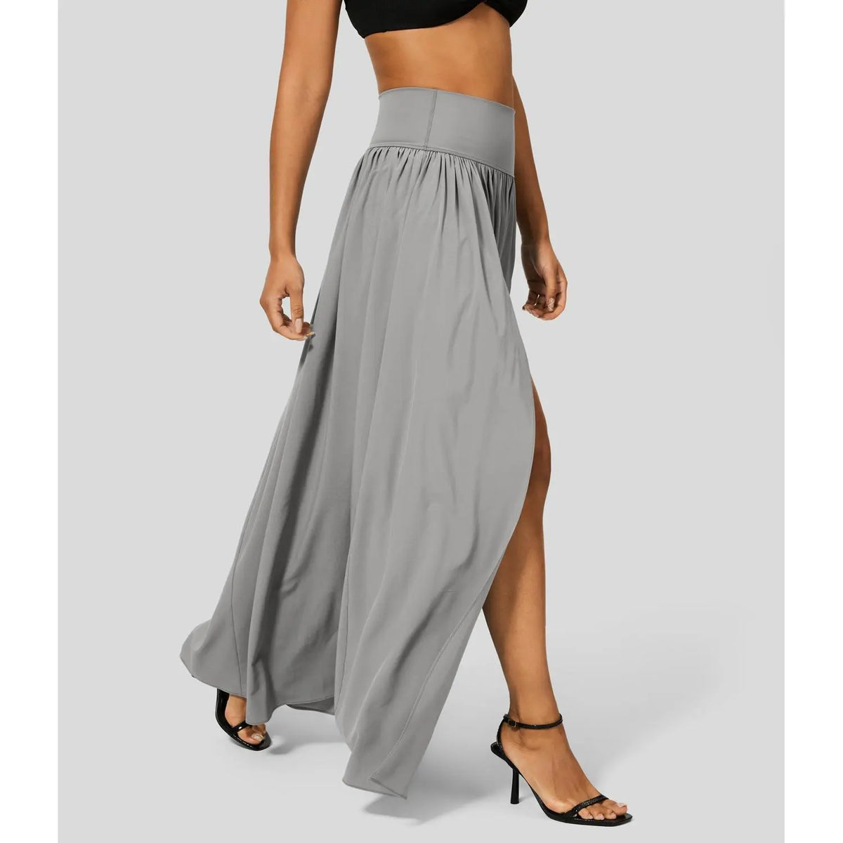 Halara Breezeful High Waisted Plicated Split 2-in-1 Flowy Quick Dry Maxi Casual Skirt Activewear Dance Breathable  Athleisure Womenswear Workout Comfort Bottom Bridal #BackToSchool