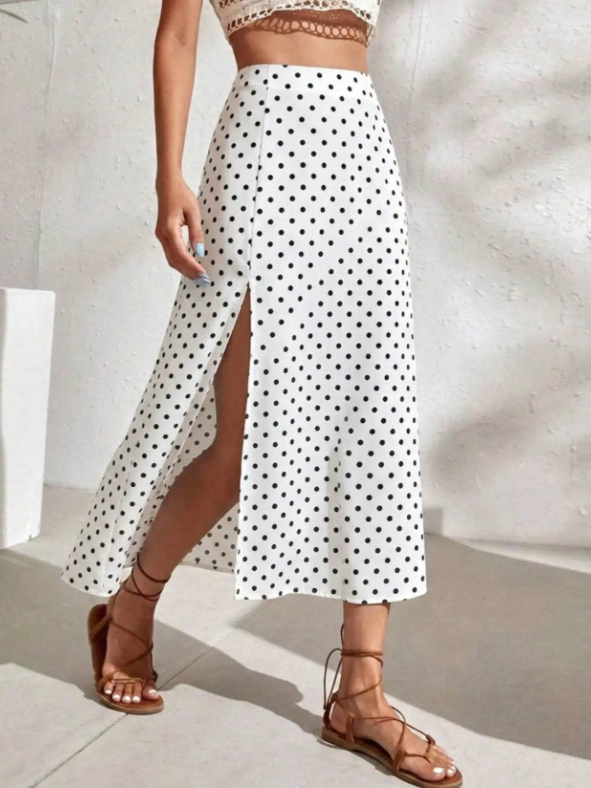 Women's Ditsy Floral Print Split Thigh A Line Skirt, Boho Bohemian Casual High Waist Midi Skirt, Boho Skirts for Beach Holiday Vacation, Summer Outfits 2024, Ladies Summer Clothes, Womenswear Bottom