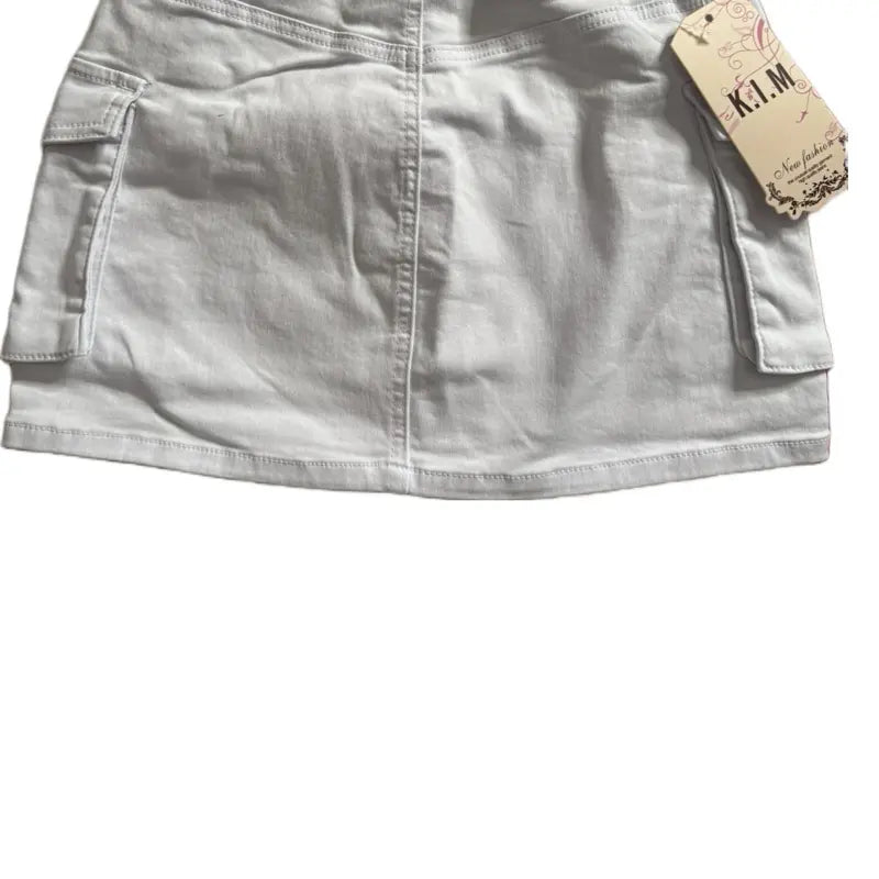 Short Skirt Cargo Jeans - light Blue, white and black Womenswear, Bottom, Suitable for Everyday Wear, Comfortable Fit
